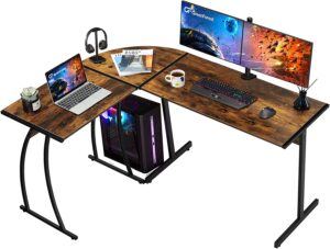 最适合双显示器支架：GreenForest L Shaped Gaming Desk