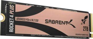 最佳价值 PCIe 4.0 M.2 SSD 替代品 Sabrent 2TB Rocket 4 Plus NVMe 4.0 Gen4 PCIe M.2 Internal SSD