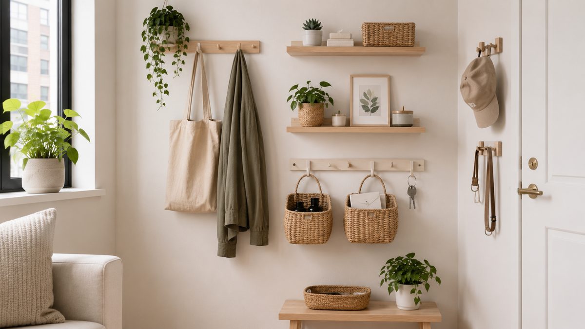 no damage wall storage ideas renters