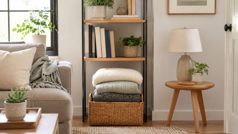 small apartment blanket storage ideas