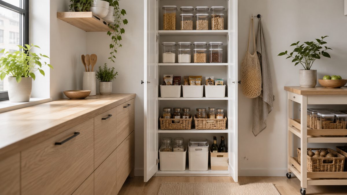 small apartment pantry cabinet organization ideas